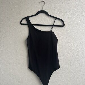 Abercrombie one shoulder black bodysuit